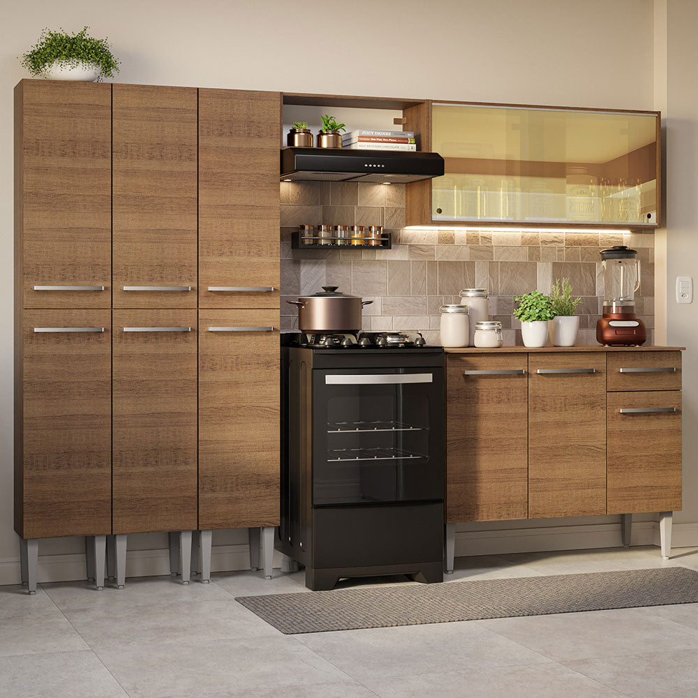 Cocina Integral 261cm Marrón Emilly 05