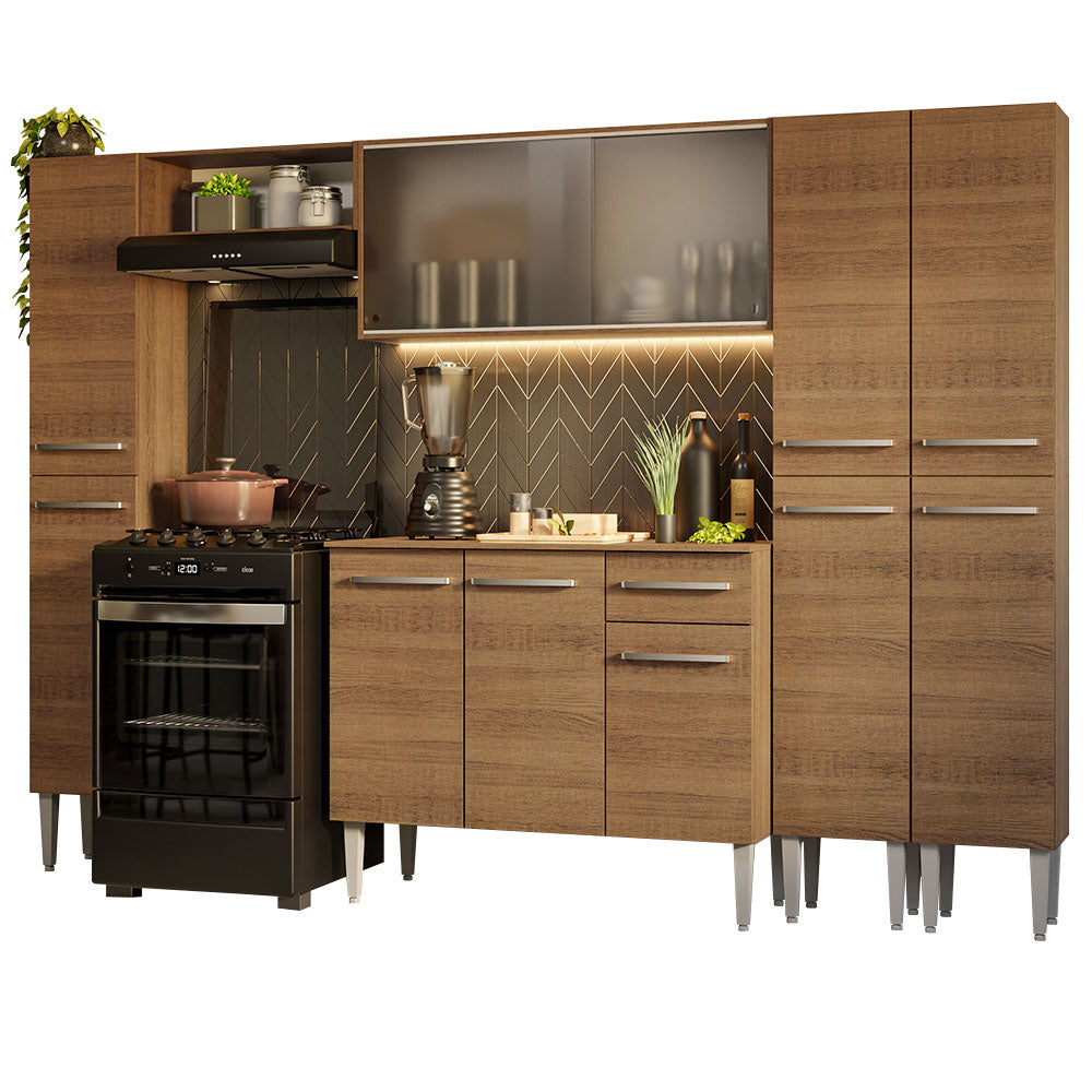 Cocina Integral 261cm Marrón Emilly 06