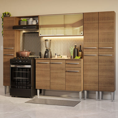 Cocina Integral 261 cm Marrón Emilly Madesa