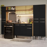 Cocina Integral 261cm Marrón/Negro Emilly 07