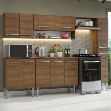 Cocina Integral 261 cm Marrón Emilly Madesa