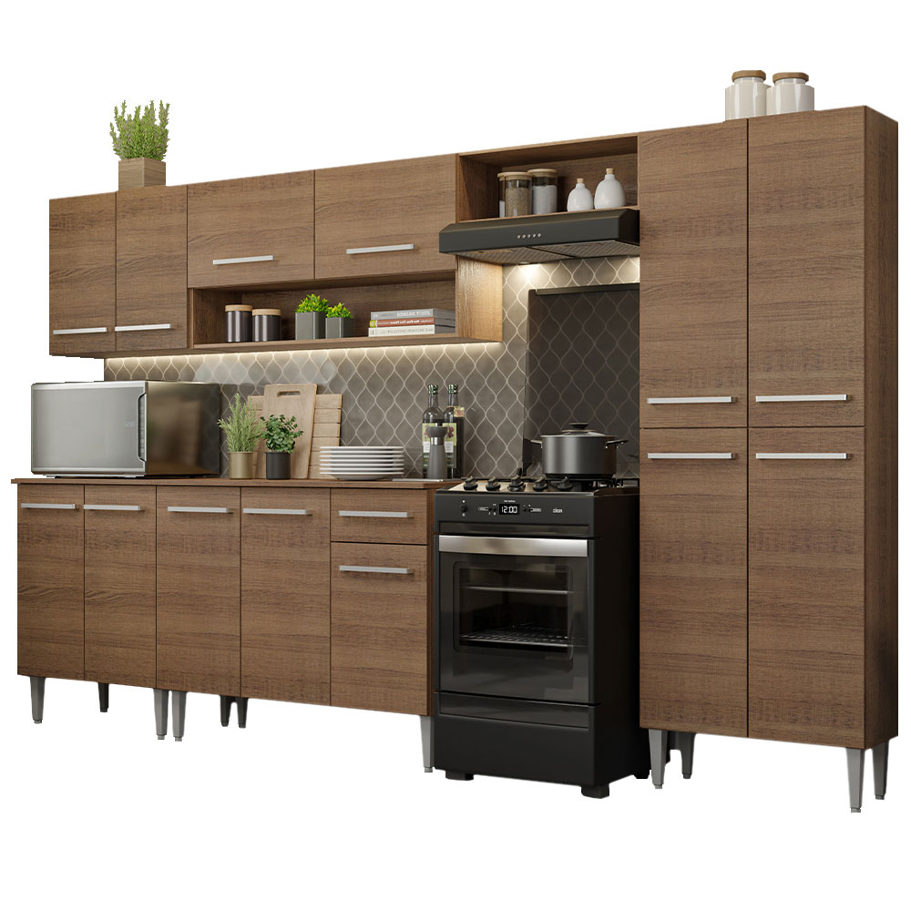 Cocina Integral 293cm Marrón Emilly 01