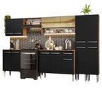 Cocina Integral 293 cm Marrón/Negro Emilly Madesa