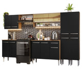 Cocina Integral 293cm Marrón/Negro Emilly 03