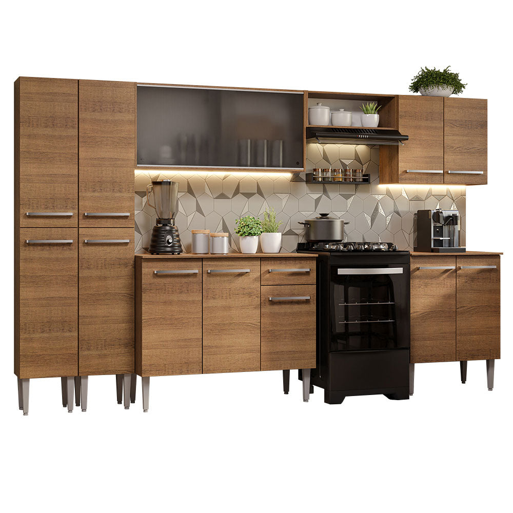 Cocina Integral 293 cm Marrón Emilly Madesa