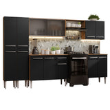 Cocina Integral 293cm Marrón/Negro Emilly 04