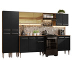 Cocina Integral 293 cm Marrón/Negro Emilly Madesa