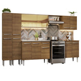 Cocina Integral 293cm con Fregadero Marrón Emilly 07