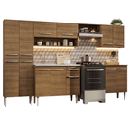 Cocina Integral 293 cm Con Fregadero Marrón Emilly Madesa