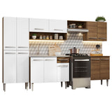 Cocina Integral 293cm con Fregadero Marrón/Blanco Emilly 08