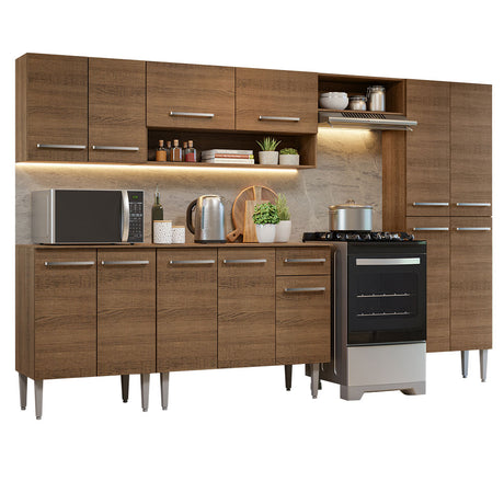 Cocina Integral 293cm Emilly Marrón Madesa 10