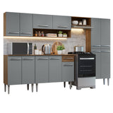 Cocina Integral 293cm Marrón/Gris Emilly 10
