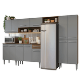 Cocina Compacta 293 cm Emilly Marrón/Gris 011