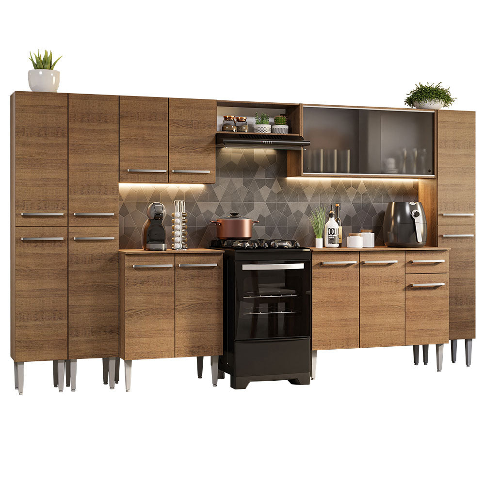 Cocina Integral 325cm Emilly Marrón 03