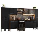 Cocina Integral 325cm Marrón/Negro Emilly 03