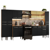 Cocina Integral 325cm Marrón/Negro Emilly 04