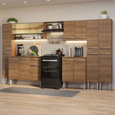 Cocina Integral 325 cm Marrón Emilly Madesa