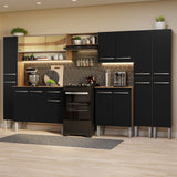 Cocina Integral 325cm Marrón/Negro Emilly 05