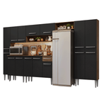 Cocina Integral 325 cm Marrón/Negro Emilly Madesa