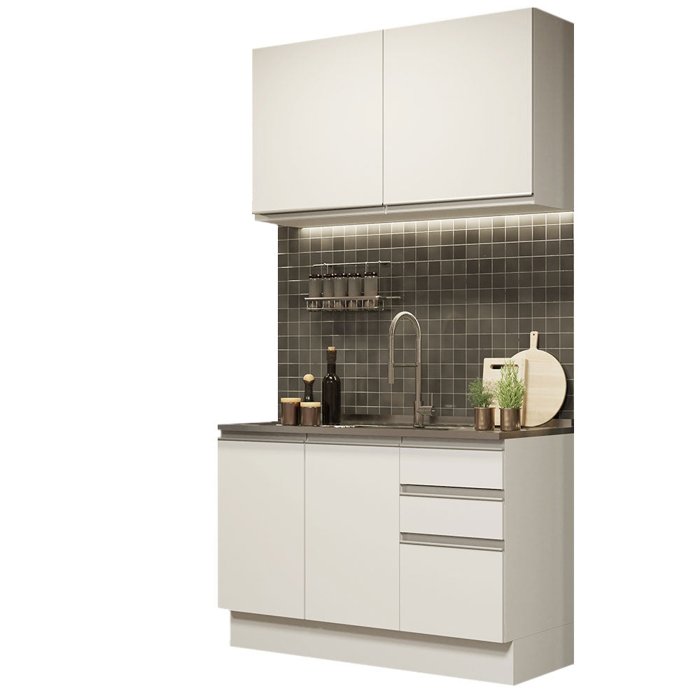 Cocina Compacta 120cm Blanco Glamy 03