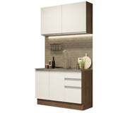 Cocina Compacta 120cm Marrón/Blanco Glamy 03