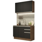 Cocina Compacta 120 cm Marrón/Negro Glamy Madesa