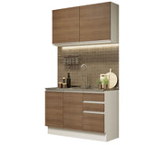 Cocina Compacta 120cm Blanco/Marrón Glamy 03