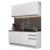 Cocina Compacta 160cm sin Fregadero Blanco Glamy 01