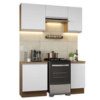 Cocina Compacta 160 cm Marrón/Blanco Glamy Madesa