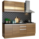 Cocina Compacta 180cm Marrón Glamy 02