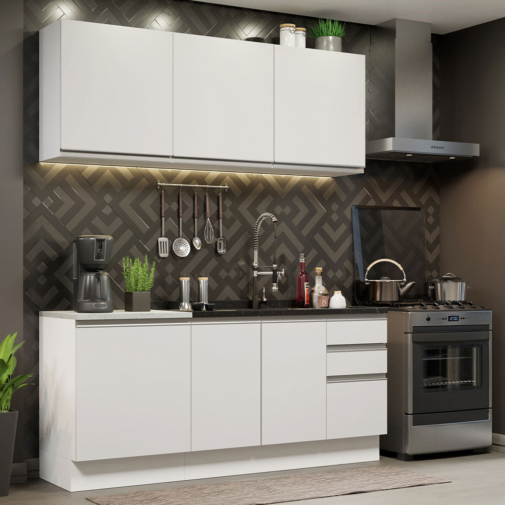 Cocina Compacta 180cm Blanco Glamy 05