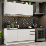 Cocina Compacta 180cm Blanco Glamy 05