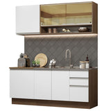 Cocina Compacta 180cm Marrón/Blanco Glamy 06