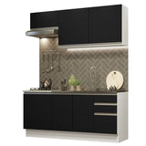 Cocina Compacta 180cm Blanco/Negro Glamy 07