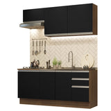 Cocina Compacta 180cm Marrón/Negro Glamy 07