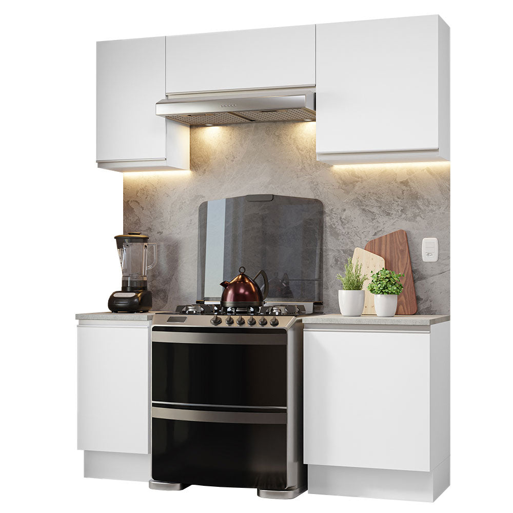 Cocina Compacta 180cm Blanco Glamy 12