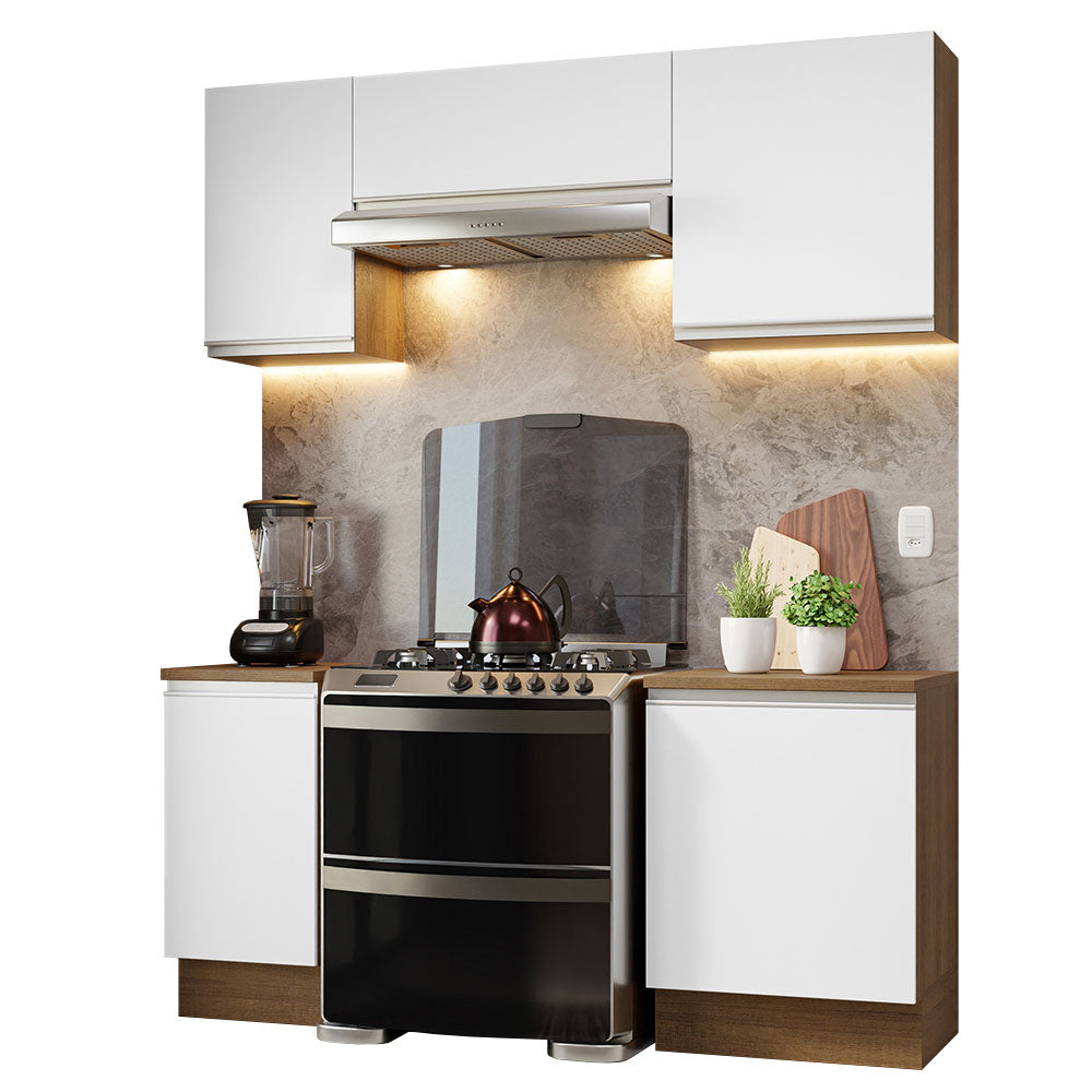 Cocina Compacta 180 cm Marrón/Blanco Glamy Madesa