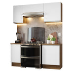 Cocina Compacta 180 cm Marrón/Blanco Glamy Madesa