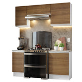 Cocina Compacta 180cm Blanco/Marrón Glamy 12