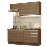 Cocina Integral con Fregadero 180cm Glamy 13 Marrón