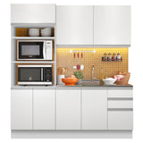 Cocina Compacta 190cm Blanco Glamy 02