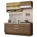 Cocina Compacta 200cm Marrón Glamy 03