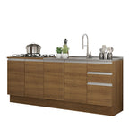 Cocina Compacta 200 cm Con Fregadero Marrón Glamy Madesa
