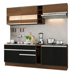 Cocina Compacta 220 cm Marrón/Negro Glamy Madesa