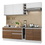 Cocina Integral 220cm Blanco/Marrón/Blanco Parma 03