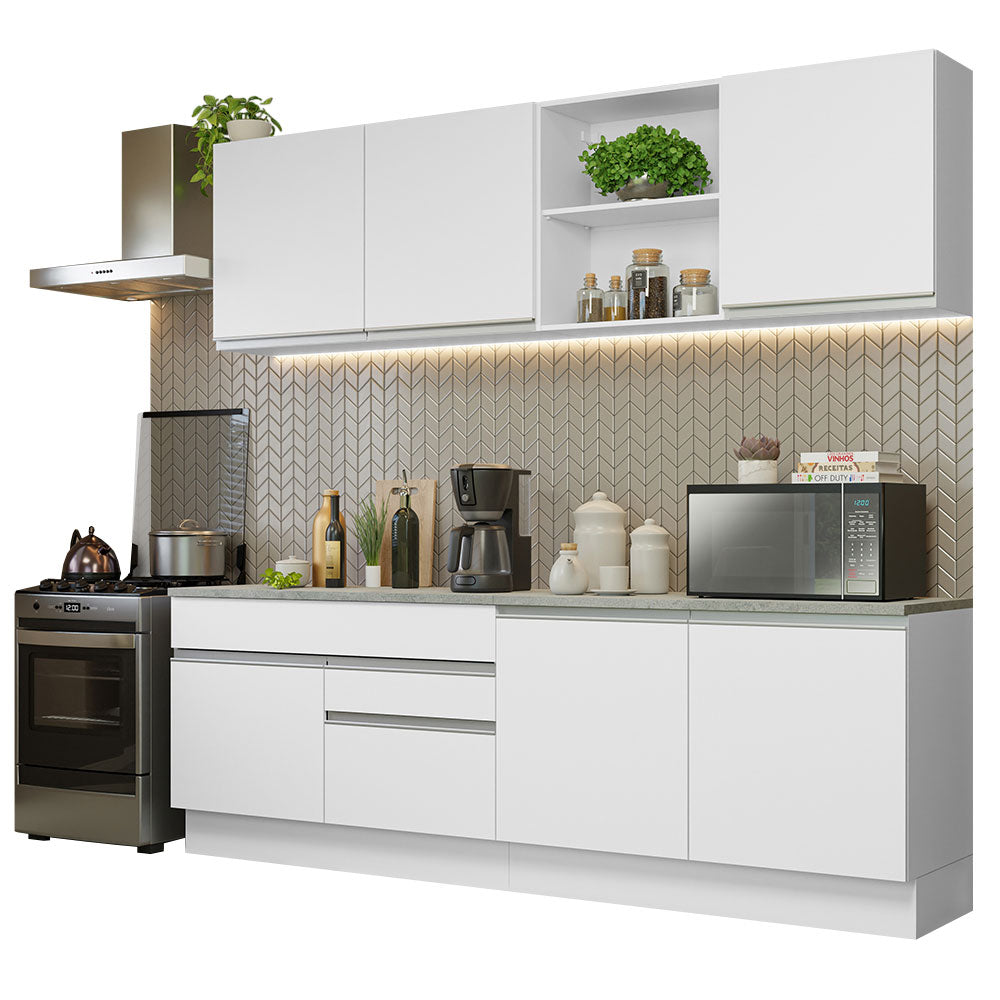 Cocina Integral 240cm Blanco Glamy 06