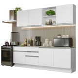 Cocina Integral 240cm Blanco Glamy 06
