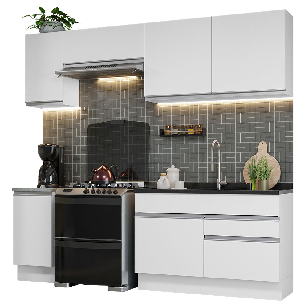 Cocina Integral 240cm Blanco Glamy 07
