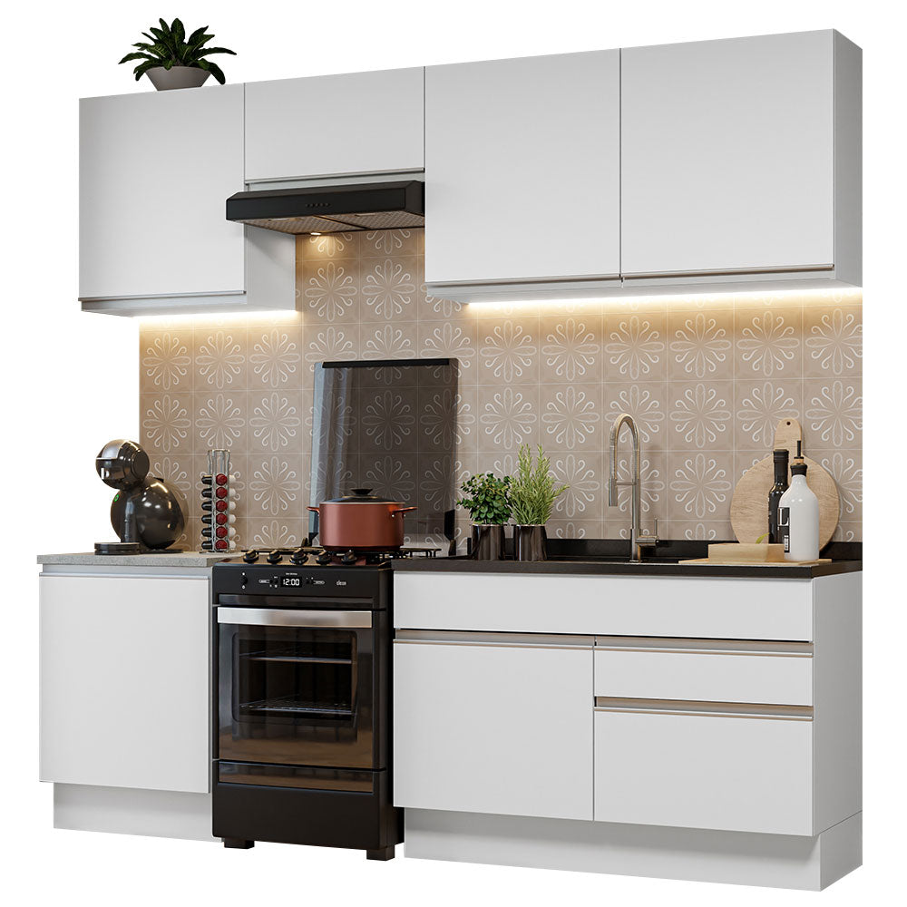Cocina Integral 240cm Blanco Glamy 08