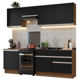 Cocina Integral 240cm Marrón/Negro Glamy 08